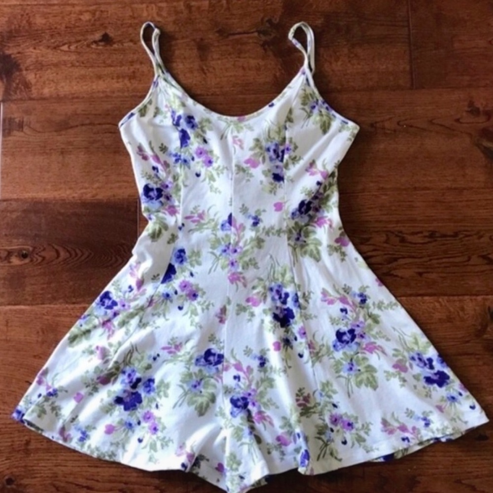 Kimchi blue bow back floral romper